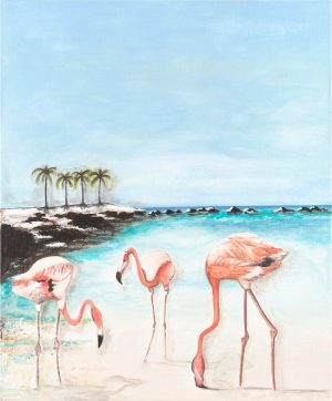 The three flamingos